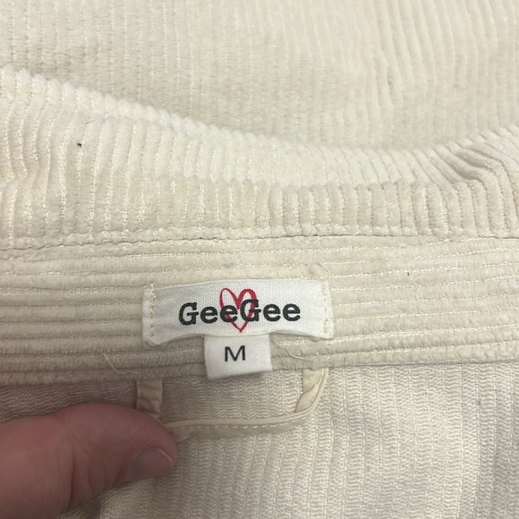 GeeGee Women’s Cream Corduroy Jacket With Pockets size Medium - Picture 4 of 5